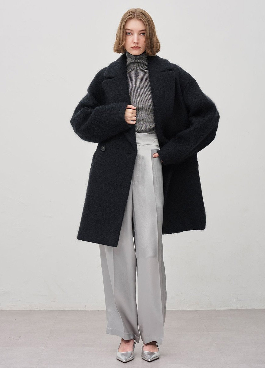 亮絲針織高領上衣